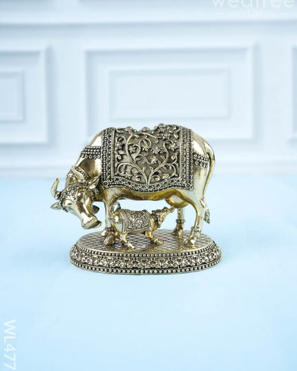 Brass Cow & Calf Idol - WL4772 - Brass Antique