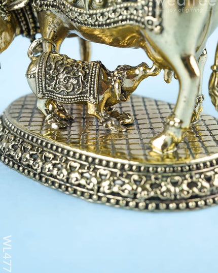 Brass Cow & Calf Idol - WL4772 - Brass Antique