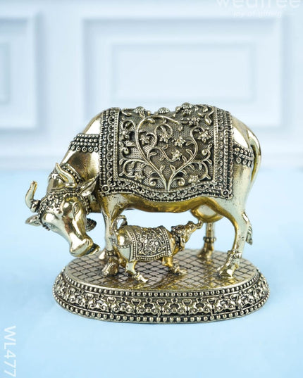 Brass Cow & Calf Idol - WL4772 - Brass Antique