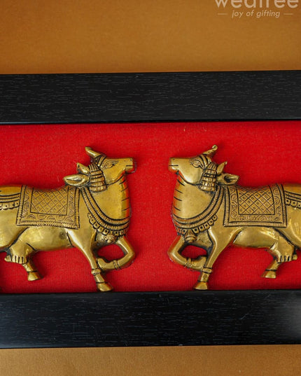 Brass Cow Wall Hanging - Set Of 2 Wl3925