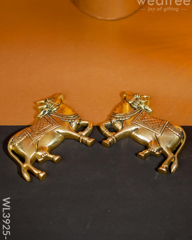 Brass Cow Wall Hanging - Set Of 2 Wl3925