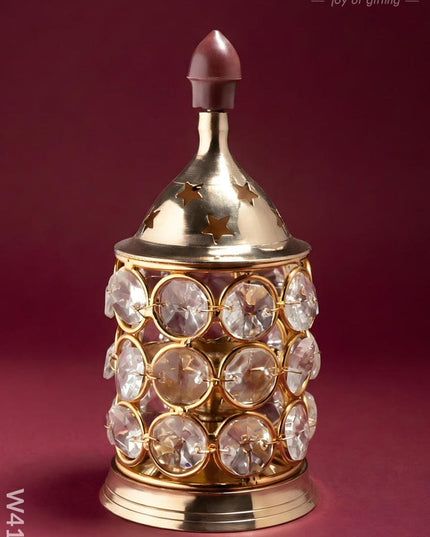 Brass Crystal Diya 1.5 inch - W4110 - Crystal Diya RG
