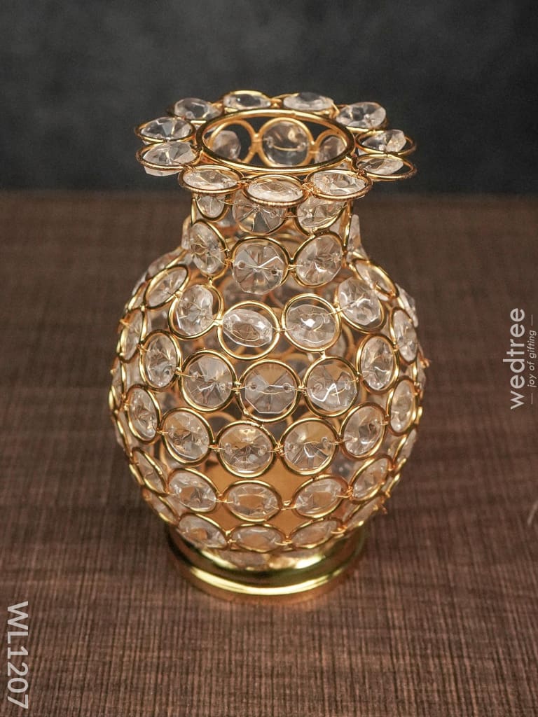 Brass Crystal Flower Vase - Wl1207 Utility