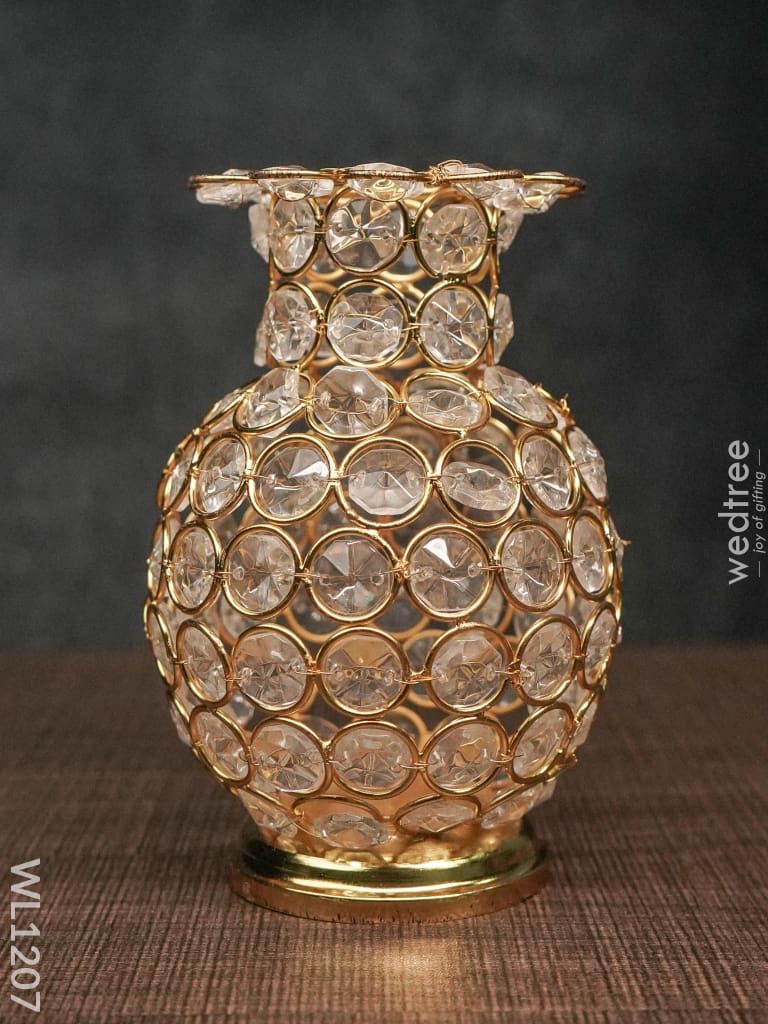 Brass Crystal Flower Vase - Wl1207 Utility