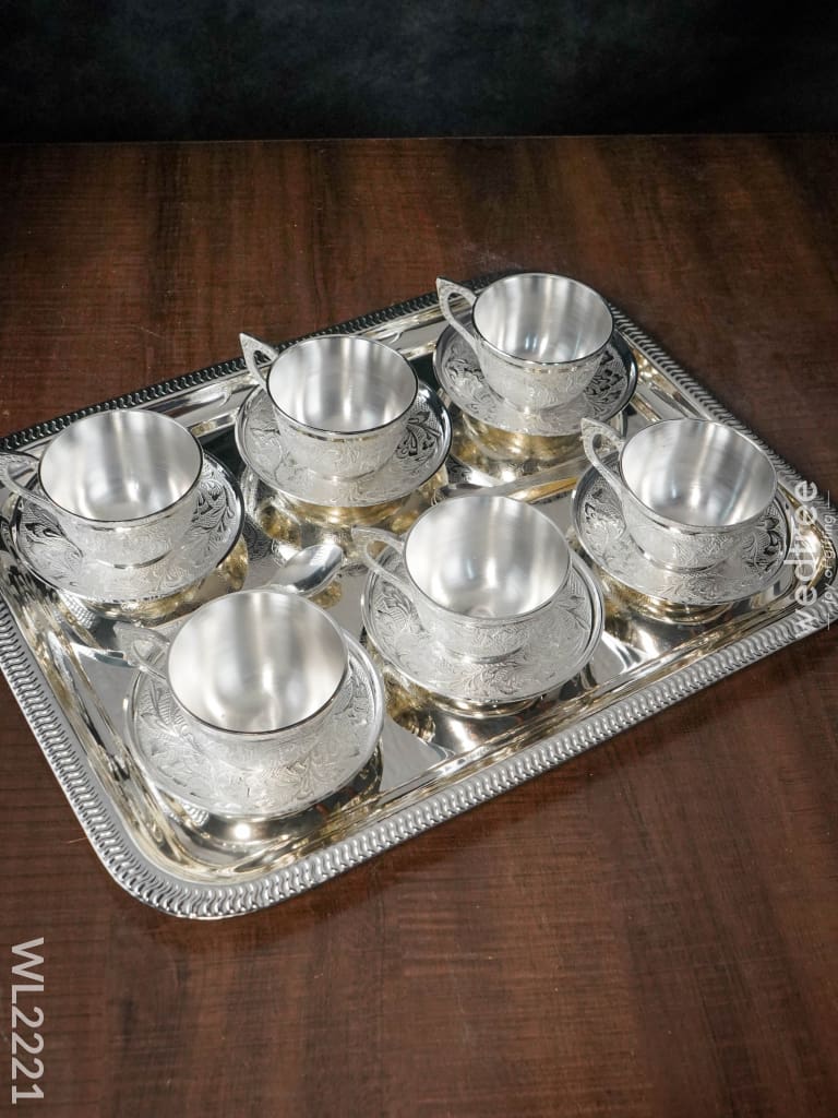 Brass Cup And Saucer With Tray - Wl2221 Utility