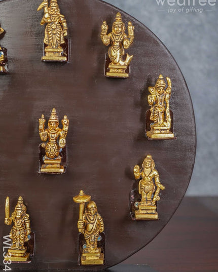 Brass Dasavathar Idols With Wooden Frame - Wl3341 Decor