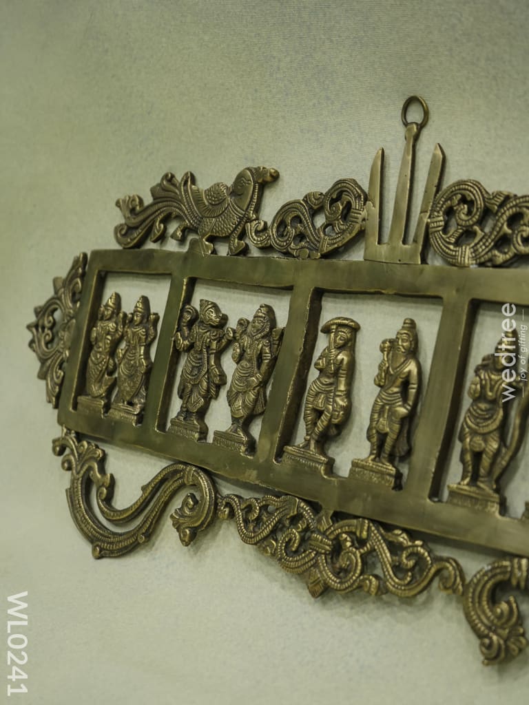 Dasavathar Wall Hanging (Single Frame) - Brown Antique Finish Wl0241 Brass Figurines