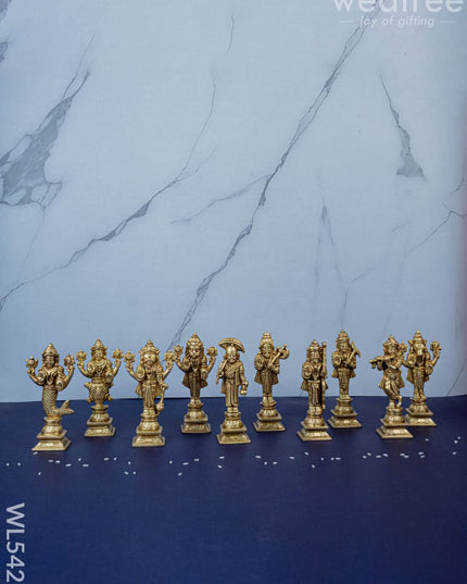 Brass Dasavatharam Idols - 5 inch - WL5427 - Brass Figurines