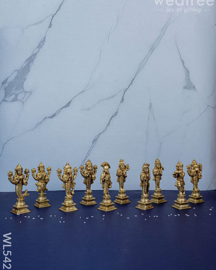 Brass Dasavatharam Idols - 5 inch - WL5427 - Brass Figurines