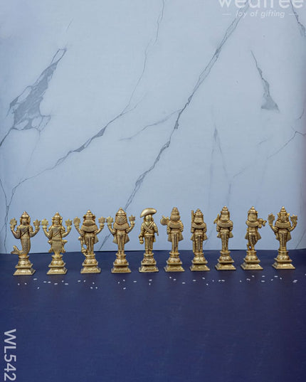 Brass Dasavatharam Idols - 5 inch - WL5427 - Brass Figurines