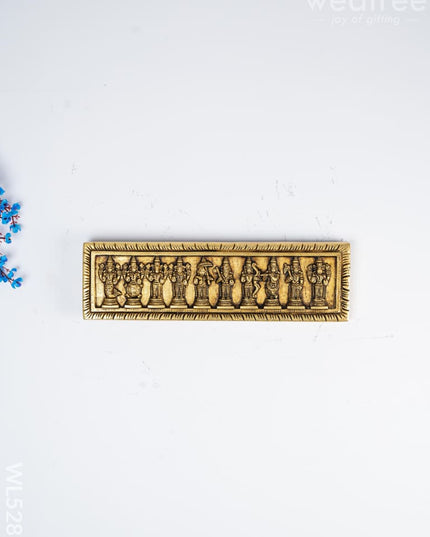 Brass Dasavatharam Plate Wall Hanging - 13 inch - WL5281 - Brass Wall Hanging