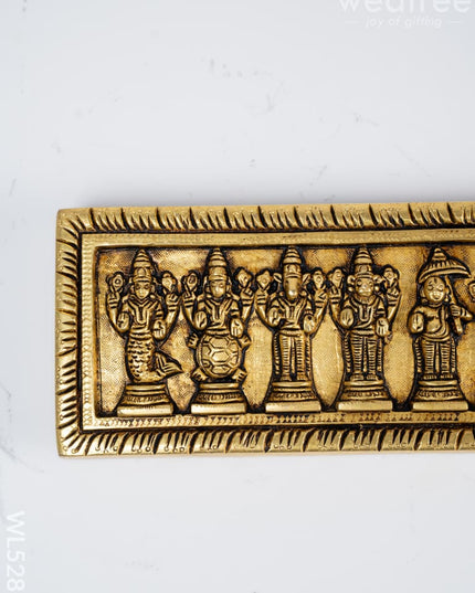 Brass Dasavatharam Plate Wall Hanging - 13 inch - WL5281 - Brass Wall Hanging