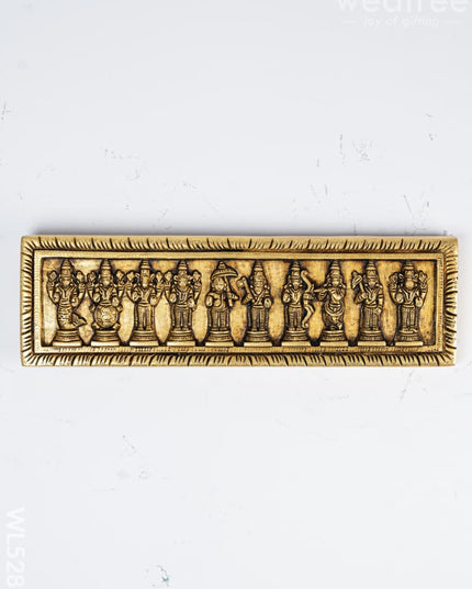 Brass Dasavatharam Plate Wall Hanging - 13 inch - WL5281 - Brass Wall Hanging