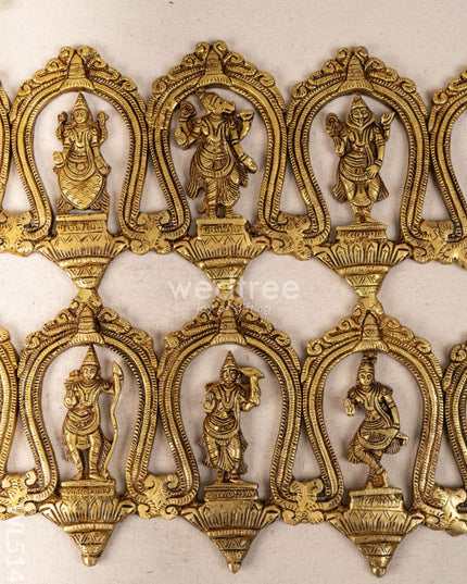 Brass Dasavatharam Wall Hanging - 18 inch - WL5143 Brass Wall Hanging