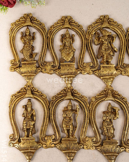Brass Dasavatharam Wall Hanging - 18 inch - WL5143 Brass Wall Hanging