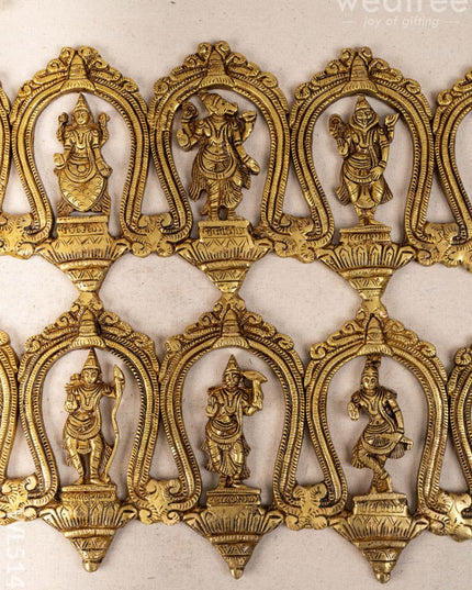 Brass Dasavatharam Wall Hanging - 18 inch - WL5143 Brass Wall Hanging
