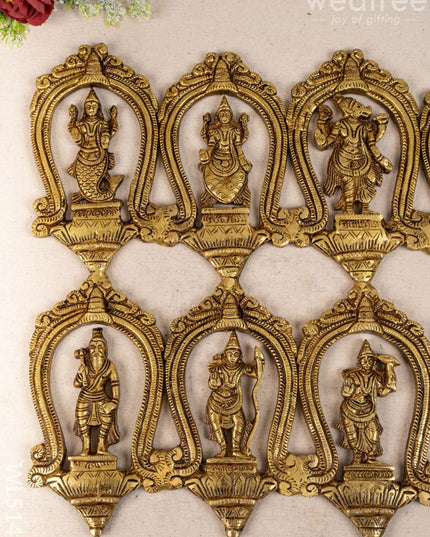 Brass Dasavatharam Wall Hanging - 18 inch - WL5143 Brass Wall Hanging