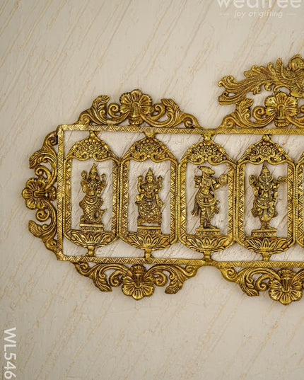 Brass Dasavatharam Wall Hanging - 36 inch - WL5462 - Brass Wall Hanging