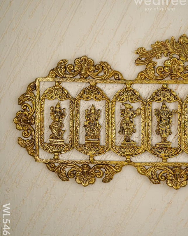 Brass Dasavatharam Wall Hanging - 36 inch - WL5462 - Brass Wall Hanging