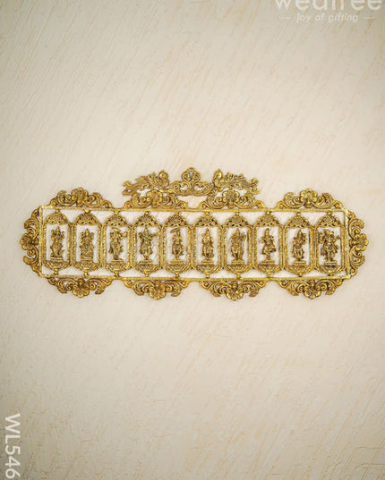 Brass Dasavatharam Wall Hanging - 36 inch - WL5462 - Brass Wall Hanging