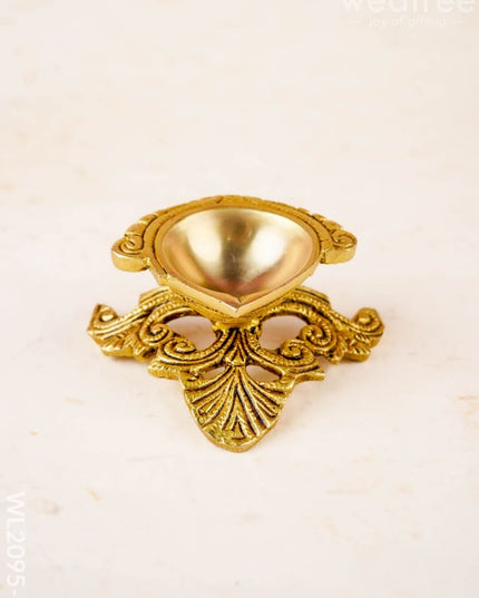Brass Decorative Diya - Gold Finish - WL2095-1 - Brass Diya