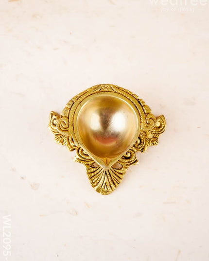 Brass Decorative Diya - Gold Finish - WL2095-1 - Brass Diya