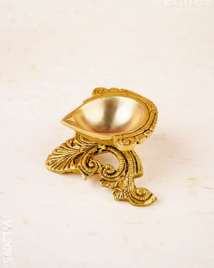 Brass Decorative Diya - Gold Finish - WL2095-1 - Brass Diya