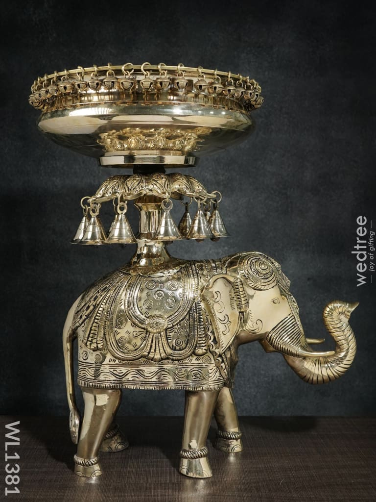 Brass Decorative Elephant Urli - Wl1381