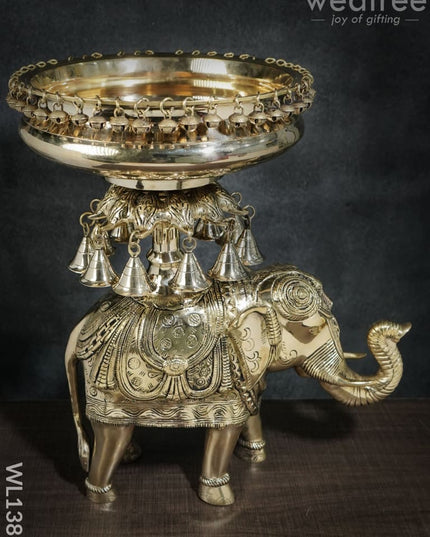 Brass Decorative Elephant Urli - Wl1381