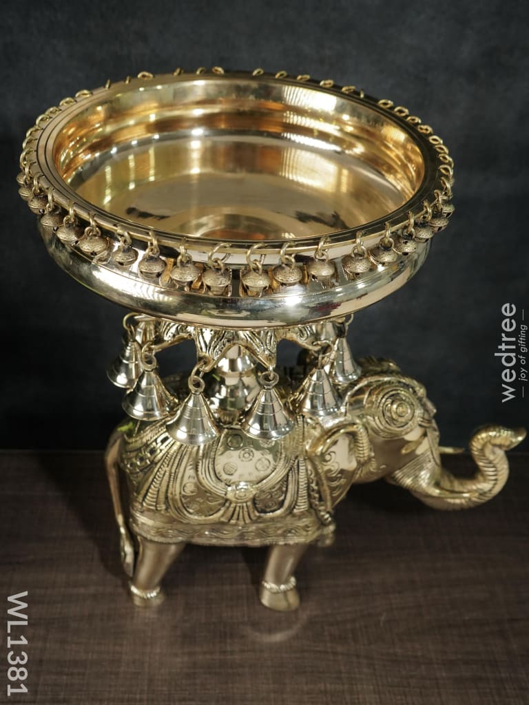 Brass Decorative Elephant Urli - Wl1381
