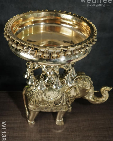 Brass Decorative Elephant Urli - Wl1381