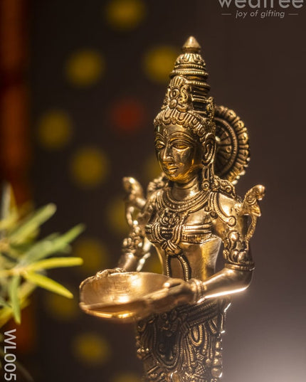 Brass Deep Lakshmi Idol - Wl0058 Diya