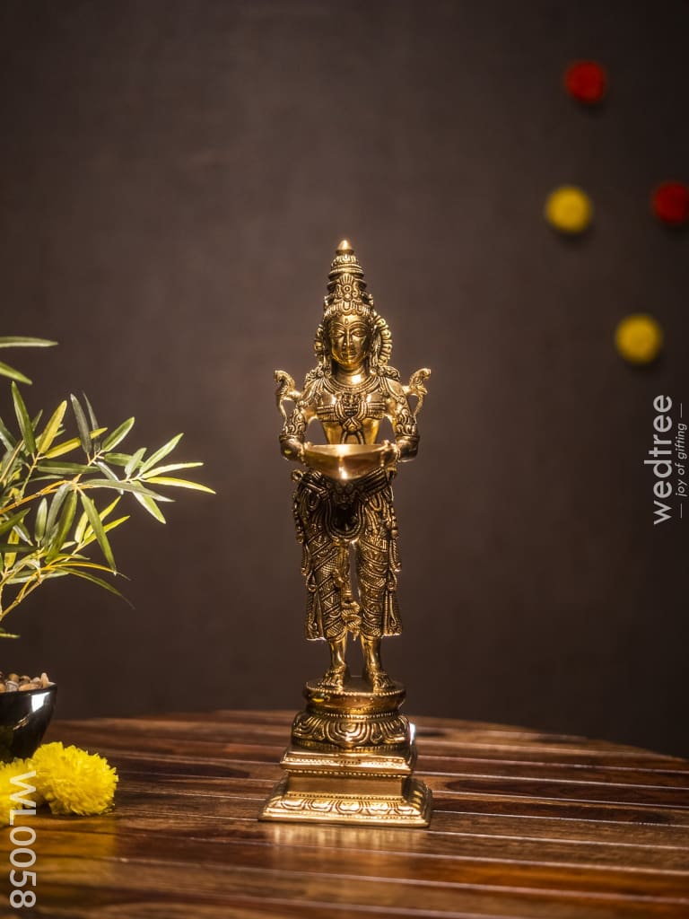 Brass Deep Lakshmi Idol - Wl0058 Diya