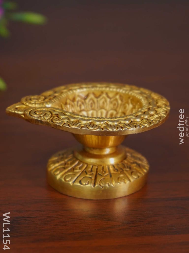 Brass Designer Diya - Brown Antique Finish Wl1154