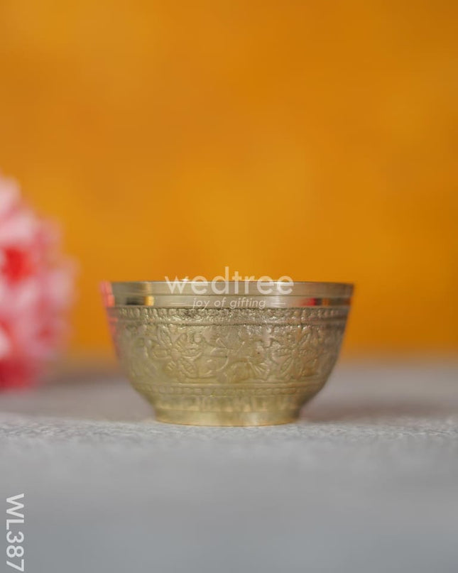 Brass Designer Floral Bowl - 3 Inch Wl3875 Utility