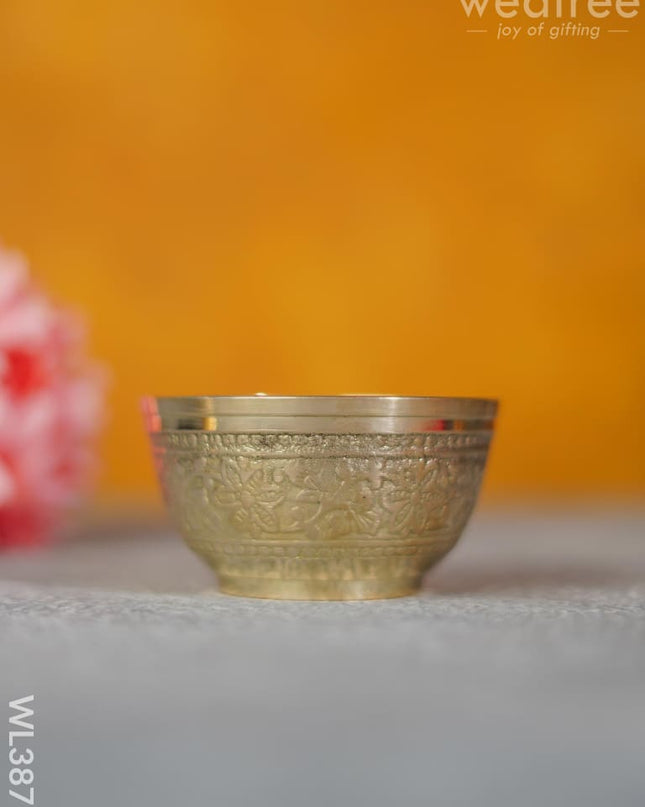 Brass Designer Floral Bowl - 3 Inch Wl3875 Utility