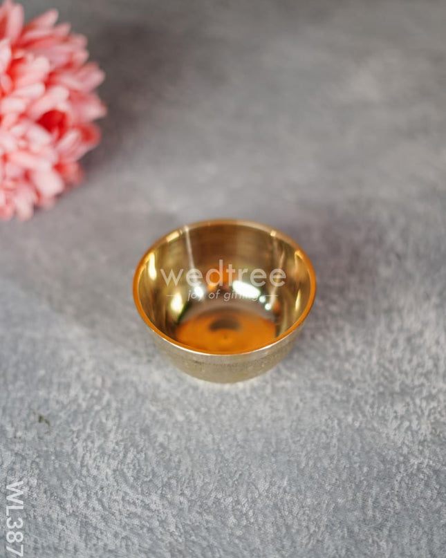 Brass Designer Floral Bowl - 3 Inch Wl3875 Utility