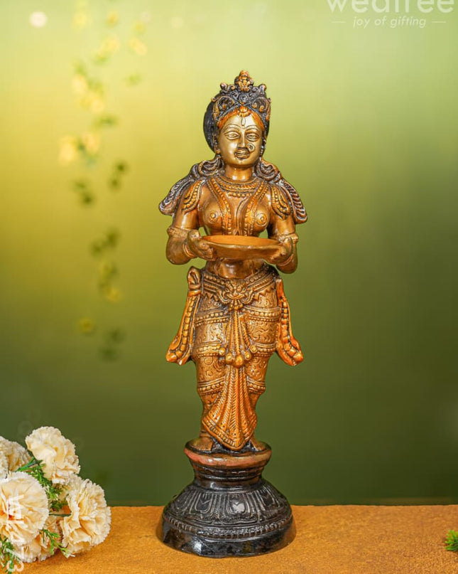 Brass Devi Meenakshi Idol - 8 Inch Wl4733 Figurines