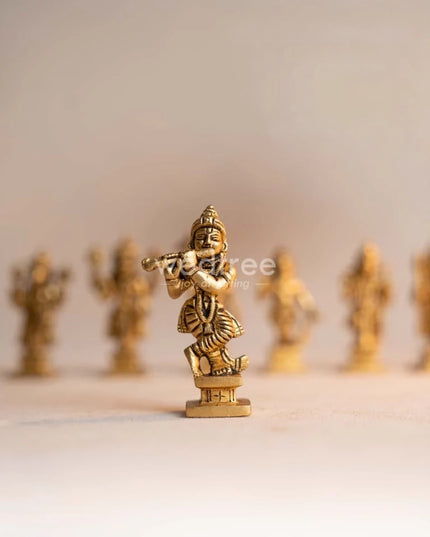Brass Dhasavathar Idols (Brown Antique Finish) - 3.5 inch - WL0306-2