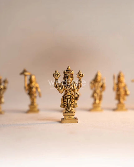 Brass Dhasavathar Idols (Brown Antique Finish) - 3.5 inch - WL0306-2