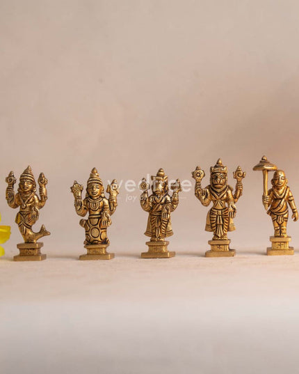 Brass Dhasavathar Idols (Brown Antique Finish) - 3.5 inch - WL0306-2