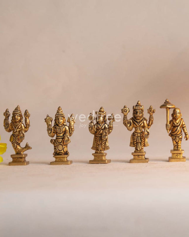 Brass Dhasavathar Idols (Brown Antique Finish) - 3.5 inch - WL0306-2