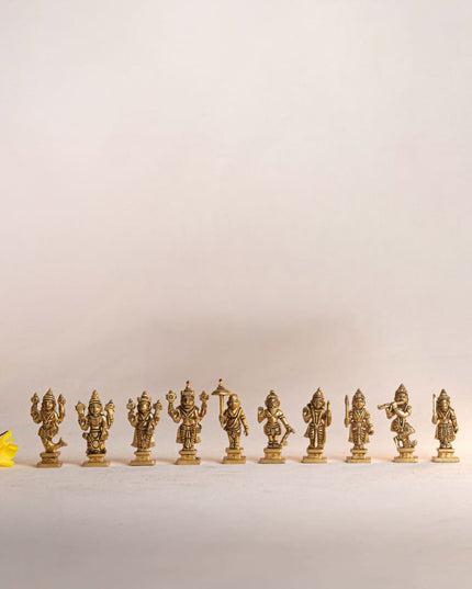 Brass Dhasavathar Idols (Brown Antique Finish) - 3.5 inch - WL0306-2