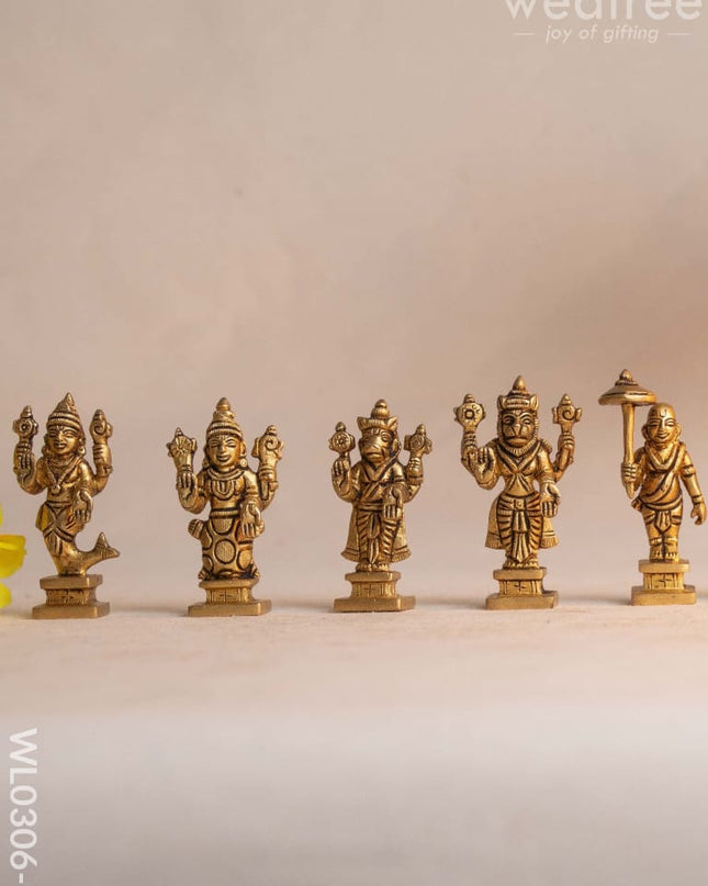 Brass Dhasavathar Idols (Brown Antique Finish) - 3.5 inch - WL0306-2 - Brass Figurines