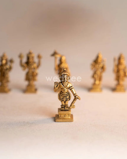 Brass Dhasavathar Idols (Brown Antique Finish) - 3.5 inch - WL0306-2