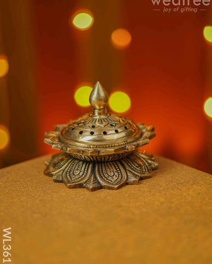 Brass Dhoop Dhani With Lotus Base - Wl3616 Utility