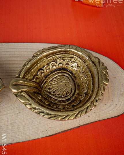 Brass Diya - Set of 2 - 3 inch - WL5455 - Brass Diya