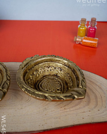 Brass Diya - Set of 2 - 3 inch - WL5455 - Brass Diya
