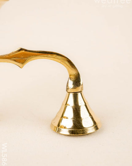 Brass Diya with Handle - 4 inch - WL5860 - Brass Diya