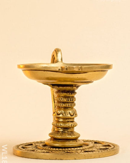 Brass Diya With Handle - WL1810 - Brass Diya